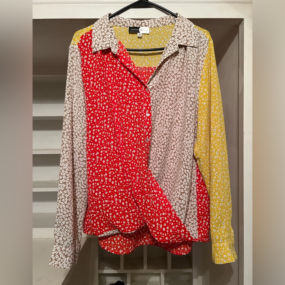 Piper and Scoot Rookie long sleeve top in red + taupe - Picture 2 of 6